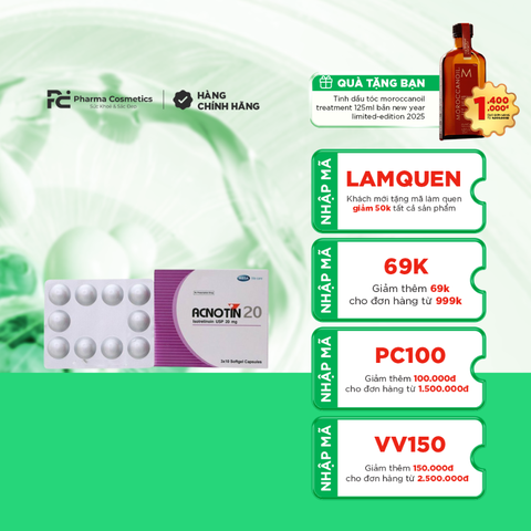 ACNOTIN 20 / THUỐC ĐIỀU TRỊ MỤN TRỨNG CÁ NẶNG  