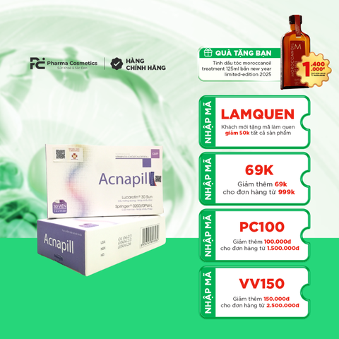 ACNAPILL / VIÊN UỐNG TĂNG CƯỜNG SỨC ĐỀ KHÁNG, HỖ TRỢ ĐIỀU TRỊ DA, TÓC, MÓNG, GIẢM MỤN, KIỀM NHỜN 