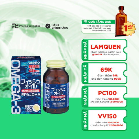 ORIHIRO DẦU CÁ OMEGA – 3 / VIÊN UỐNG HỖ TRỢ TIM MẠCH VÀ MẮT