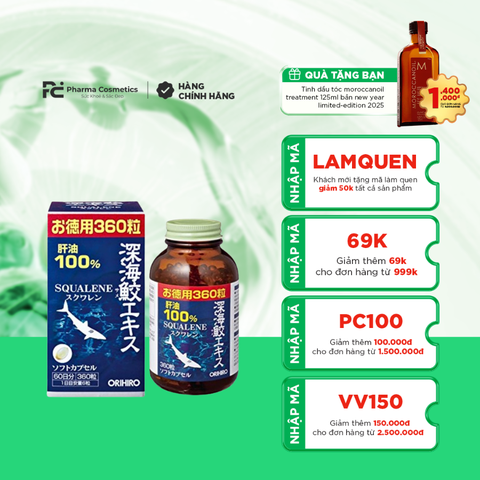 ORIHIRO DẦU GAN CÁ MẬP / VIÊN UỐNG BẢO VỆ SỨC KHỎE, TỐT CHO TIM MẠCH