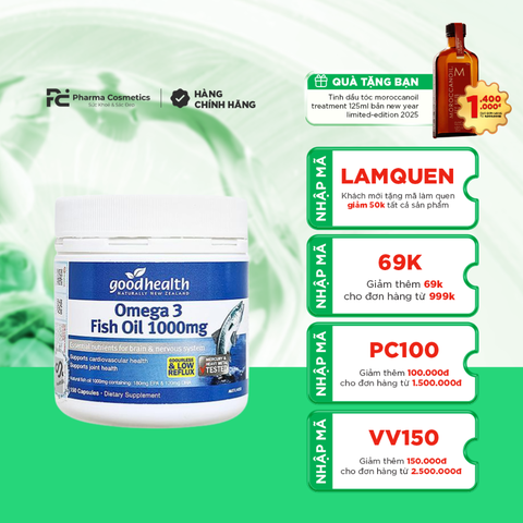 GOODHEALTH FISH OIL 1000MG / VIÊN UỐNG GIÚP PHÁT TRIỂN NÃO BỘ, TỐT CHO MẮT VÀ TIM MẠCH