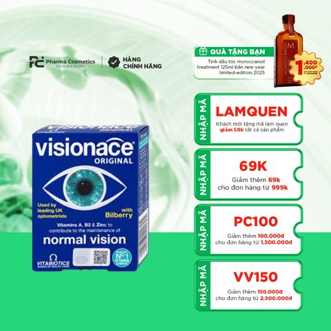 VITABIOTICS VISIONACE / VIÊN UỐNG HỖ TRỢ CẢI THIỆN THỊ LỰC VÀ LÃO HOÁ MẮT 