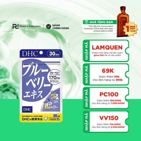 DHC BLUEBERRY EXTRACT / VIÊN UỐNG BỔ MẮT, TĂNG CƯỜNG THỊ LỰC