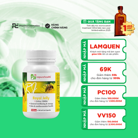 NZ PURE HEALTH ROYAL JELLY / VIÊN UỐNG ĐẸP DA SỮA ONG CHÚA