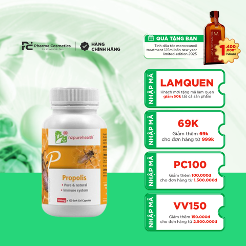 NZ PURE HEALTH PROPOLIS / VIÊN UỐNG KEO ONG TĂNG ĐỀ KHÁNG, LÀM ĐẸP DA