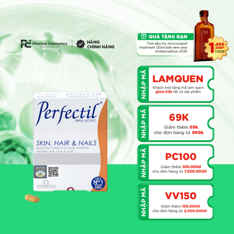 VITABIOTICS PERFECTIL SKIN HAIR & NAILS / VIÊN UỐNG NUÔI DƯỠNG DA, MÓNG VÀ TÓC 