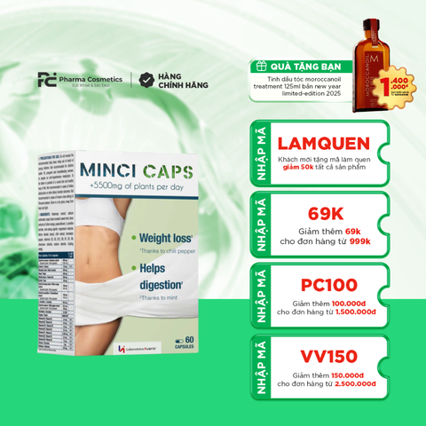 LABORATOIRE AVENIR MINCI CAPS / VIÊN UỐNG ĐỐT MỠ ĐA TẦNG CHUYÊN SÂU  