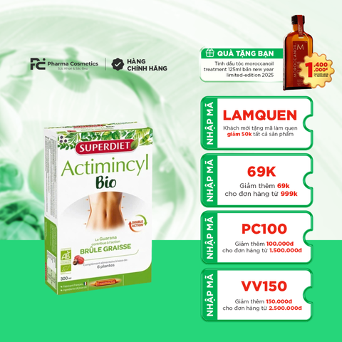 SUPERDIET ACTIMINCYL BIO / UỐNG HỖ TRỢ THẢI ĐỘC, ĐỐT MỠ HỮU CƠ 
