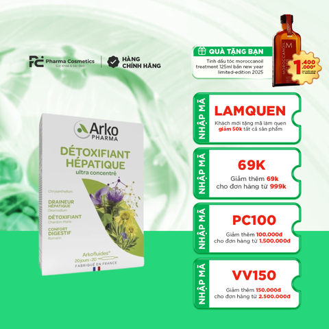 ARKOPHARMA Detox Hepatique Nước giải độc gan, làm đẹp da, giảm mụn