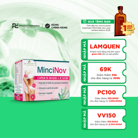 3CHÊNES MINCINOV / VIÊN UỐNG PHÂN HỦY CHẤT BÉO VÀ GIẢM CẢM GIÁC THÈM ĂN