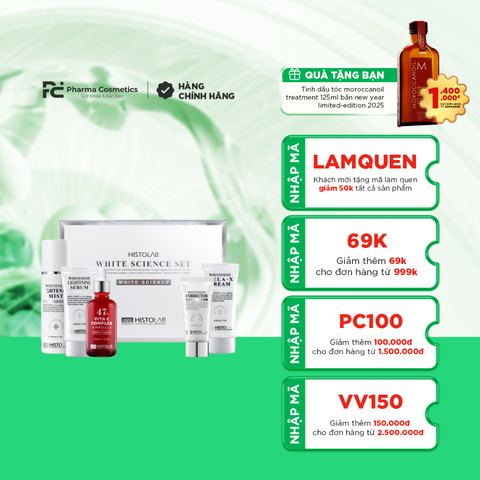 HISTOLAB WHITE SCIENCE SET / BỘ DƯỠNG TRẮNG MỜ THÂM DA TẠI NHÀ