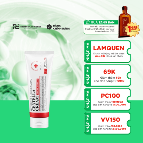HISTOLAB HYDROGEL REGENERATING CENTELLA CREAM / KEM 3 TRONG 1 GIÚP DƯỠNG ẨM, TÁI TẠO CĂNG BÓNG LÀN DA ( 250g)