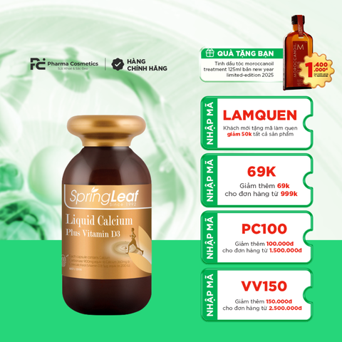 SPRINGLEAF LIQUID CALCIUM PLUS D3 / VIÊN UỐNG BỐ SUNG CANXI, NÂNG CAO SỨC KHỎE XƯƠNG