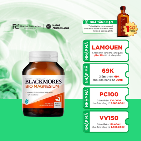 BLACKMORES BIO MAGNESIUM / VIÊN UỐNG MAGIÊ HỖ TRỢ CƠ BẮP