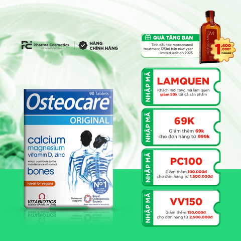 VITABIOTICS OSTEOCARE CHEWABLE / KẸO NHAI CANXI, VITAMIN D PHÁT TRIỂN CHIỀU CAO TRẺ TỪ 4 TUỔI 