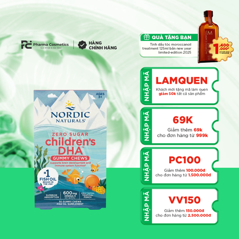 NORDIC NATURALS ZERO SUGAR CHILDREN’S DHA CUMMY CHEWS / KẸO DẺO BỔ SUNG DHA VỊ TRÁI CÂY GIÚP TĂNG CƯỜNG THỊ LỰC VÀ PHÁT TRIỂN TRÍ NÃO