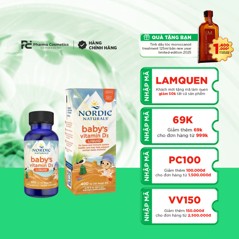 NORDIC NATURALS BABY’S VITAMIN D3 LIQUID / VITAMIN D3 DẠNG LỎNG BỔ SUNG D3 CHO TRẺ SƠ SINH