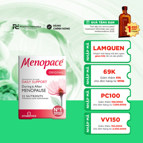VITABIOTICS MENOPACE ORIGINAL / VIÊN UỐNG CÂN BẰNG NỘI TIẾT CHO PHỤ NỮ TIỀN&MÃN 