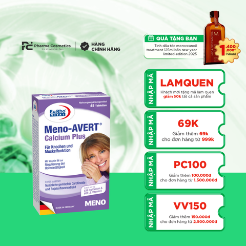 EURHO VITAL MENO-AVERT CALCIUM PLUS / VIÊN UỐNG BỔ SUNG NỘI TIẾT TỐ NỮ