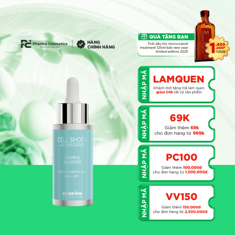 CELL SHOCK SOURCE BOOSTER – 1.5 % HYALURONIC ACID + NMF + ATP / BOOSTER 1,5 % HA – DƯỠNG ẨM – CĂNG BÓNG – LÀM ĐẦY – BỔ SUNG NĂNG LƯỢNG