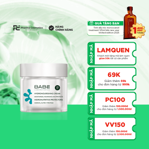 BABE HYDRONOURISHING CREAM SPF20 / KEM DƯỠNG ẨM 3TRONG1: DƯỠNG ẨM, NUÔI DƯỠNG, CHỐNG NẮNG
