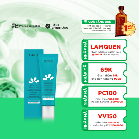 BABE ESSENTIALS HYDRO 24H REACTIVE SKIN: Kem Dưỡng Cấp Ẩm & Giảm Đỏ Chuyên Sâu Cho Da Nhạy Cảm
