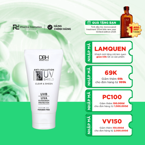 DBH UV SHIELD ANTI-POLLUTION SPF50 / KEM CHỐNG NẮNG CHỐNG OXY HÓA VÀ Ô NHIỄM DA