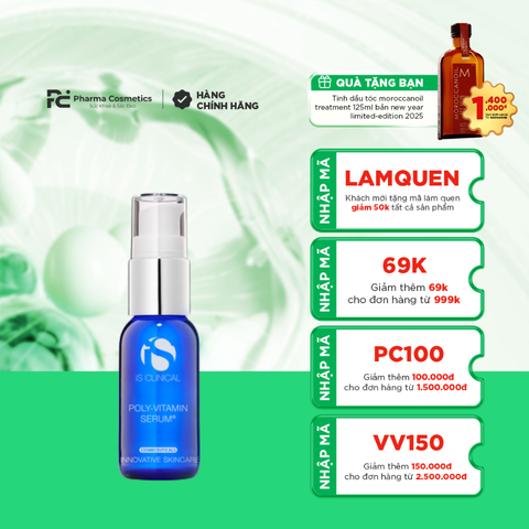 IS CLINICAL POLY-VITAMIN SERUM 60ML/ SERUM PHỤC HỒI, TÁI TẠO DA IS CLINICAL POLY-VITAMIN SERUM 60ML