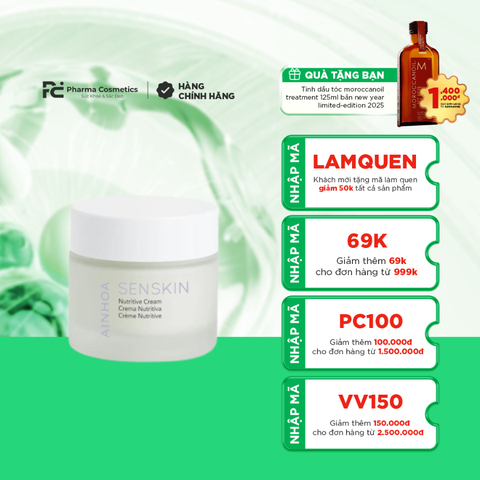 AINHOA SENSKIN NUTRITIVE CREAM / KEM DƯỠNG TÁI TẠO VÀ PHỤC HỒI DA ( THUẦN CHAY)