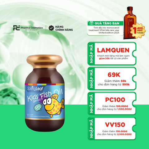 SPRINGLEAF KID GENIUS FISH OIL / VIÊN UỐNG HỖ TRỢ THỊ LỰC VÀ TRÍ NÃO TRẺ