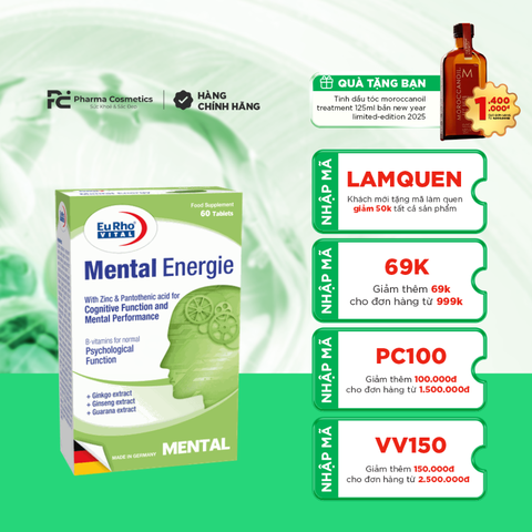 EURHO VITAL MENTAL ENERGIE / VIÊN UỐNG BỔ NÃO, TĂNG CƯỜNG TRÍ NHỚ