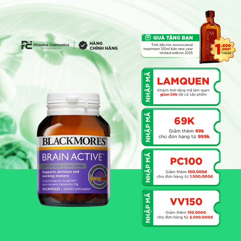BLACKMORES BRAIN ACTIVE / VIÊN UỐNG CẢI THIỆN TRÍ NHỚ, SUY NHƯỢC THẦN KINH