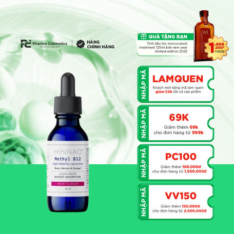 HINNAO METHYL B12/ THỨC UỐNG BỒI BỔ NÃO BỘ, DÂY THẦN KINH VÀ NĂNG LƯỢNG