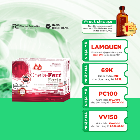OLIMP LABS CHELA FERR BIO COMPLEX / VIÊN UỐNG BỔ SUNG SẮT CHO BÀ BẦU