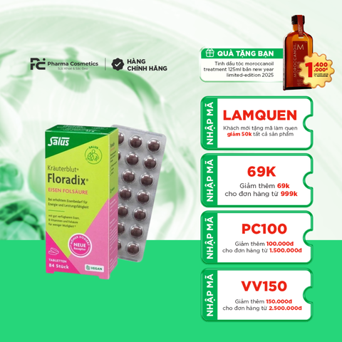 SALUS FLORADIX / VIÊN NÉN THẢO DƯỢC ĐIỀU TRỊ THIẾU SẮT VÀ THIẾU MÁU ( 84 VIÊN)