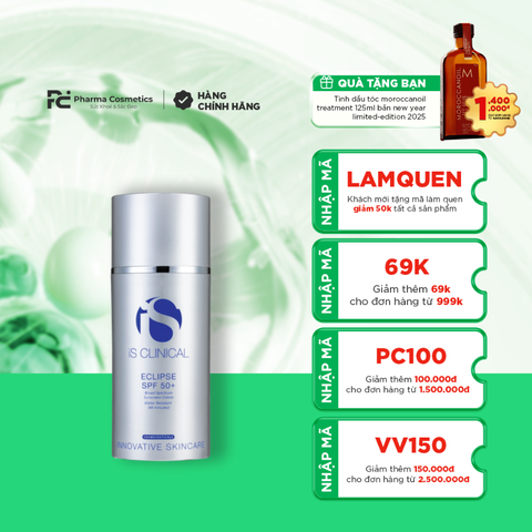 IS CLINICAL ECLIPSE SPF 50+ TRONG SUỐT 100G / KEM CHỐNG NẮNG BẢO VỆ DA CHE KHUYẾT ĐIỂM IS CLINICAL ECLIPSE SPF 50+ TRONG SUỐT 100G
