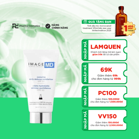 IMAGE MD® RESTORING DAILY DEFENSE MOISTURIZER SPF 50 / KEM CHỐNG NẮNG PHỔ RỘNG CHỐNG TIA UV, HEV VÀ NGĂN CHẶN HÌNH THÀNH SẮC TỐ 