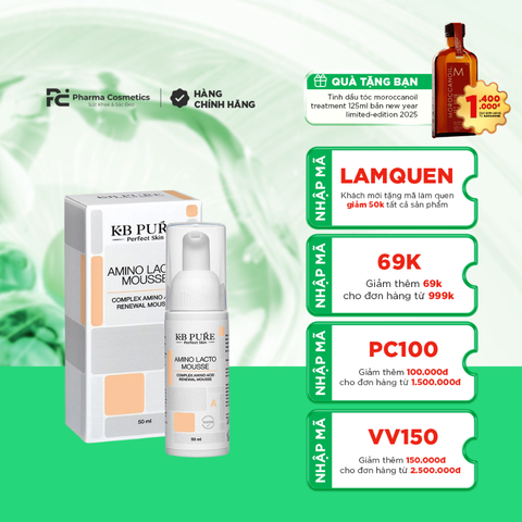 KB PURE AMINO LACTO MOUSSE: Kem Tái Tạo & Phục Hồi Chuyên Sâu Cho Làn Da Nhạy Cảm