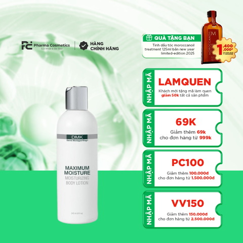 DMK MAXIMUM MOISTURE: Kem Dưỡng Ẩm & Phục Hồi Body Chuyên Sâu, Cho Làn Da Thông Thoáng, Mịn Màng