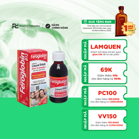 VITABIOTICS FEROGLOBIN LIQUID / SIRO BỔ MÁU CHO TRẺ EM