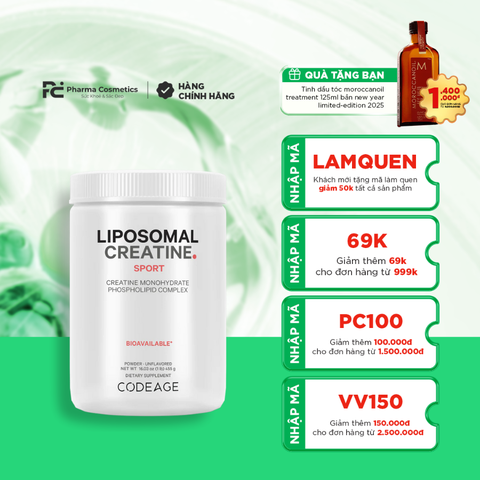 CODEAGE LIPOSOMAL CREATINE MONOHYDRATE / BỘT UỐNG HỖ TRỢ TĂNG CƠ BẮP