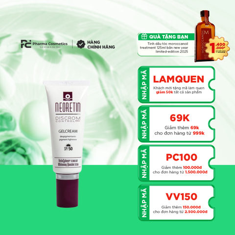 NEORETIN DISCROM CONTROL GEL CREAM SPF50 / KEM CHỐNG NẮNG DÀNH CHO DA LÃO HÓA CÓ LỚP NỀN ĐẸP