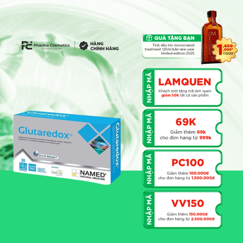 GLUTAREDOX NAMED/ VIÊN NGẬM LÀM SÁNG VÀ CHỐNG OXY HÓA GLUTAREDOX NAMED