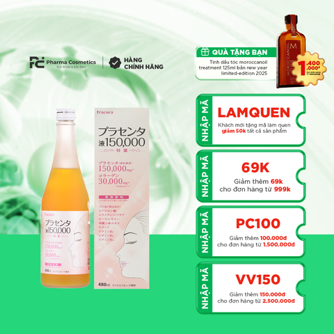 FRACORA PLACENTA 150.000MG / NƯỚC UỐNG NHAU THAI CỪU X COLLAGEN TRẺ HÓA DA (480ML)
