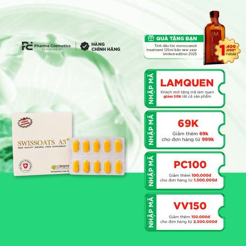 SWISSOATS A3 / VIÊN UỐNG TRẮNG DA TẾ BÀO GỐC