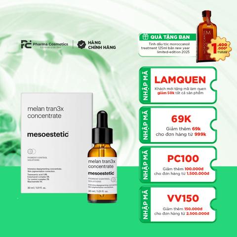 MELAN TRAN3X CONCENTRATE / SERUM HỖ TRỢ ĐIỀU TRỊ TĂNG SẮC TỐ DA, GIẢM VÀ NGĂN NGỪA HÌNH THÀNH SẮC TỐ MỚI TRÊN DA