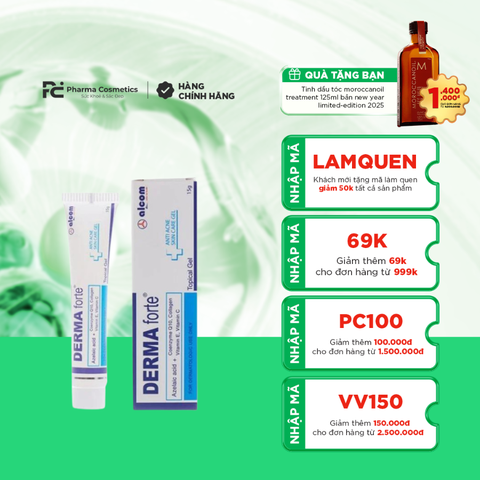 ALCOM DERMA FORTE AZELAIC ACID 20% / GEL TRỊ MỤN, MỜ THÂM, SÁNG DA