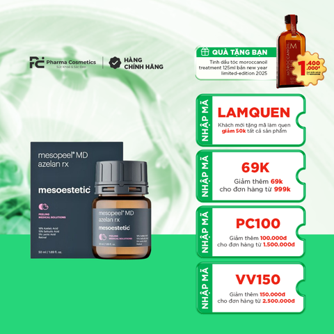 MESOPEEL MD AZELAN RX / PEEL GIẢM KÍCH ỨNG VÀ TÌNH TRẠNG MAO MẠCH, ĐỎ DA
