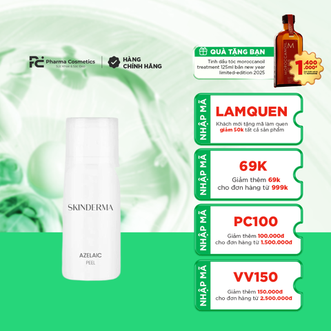SKINDERMA AZELAIC 25% / HOẠT CHẤT TÁI TẠO, GIẢM BÃ NHỜN, NGĂN NGỪA MỤN, MỜ THÂM MỤN