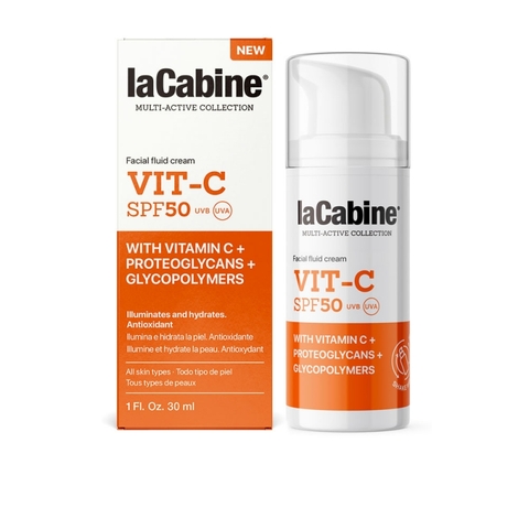 LACABINE CREMA FACIAL FLUIDA VIT-C SPF50 / KEM CHỐNG NẮNG SPF50, LÀM SÁNG DA VÀ CHỐNG OXY HÓA
